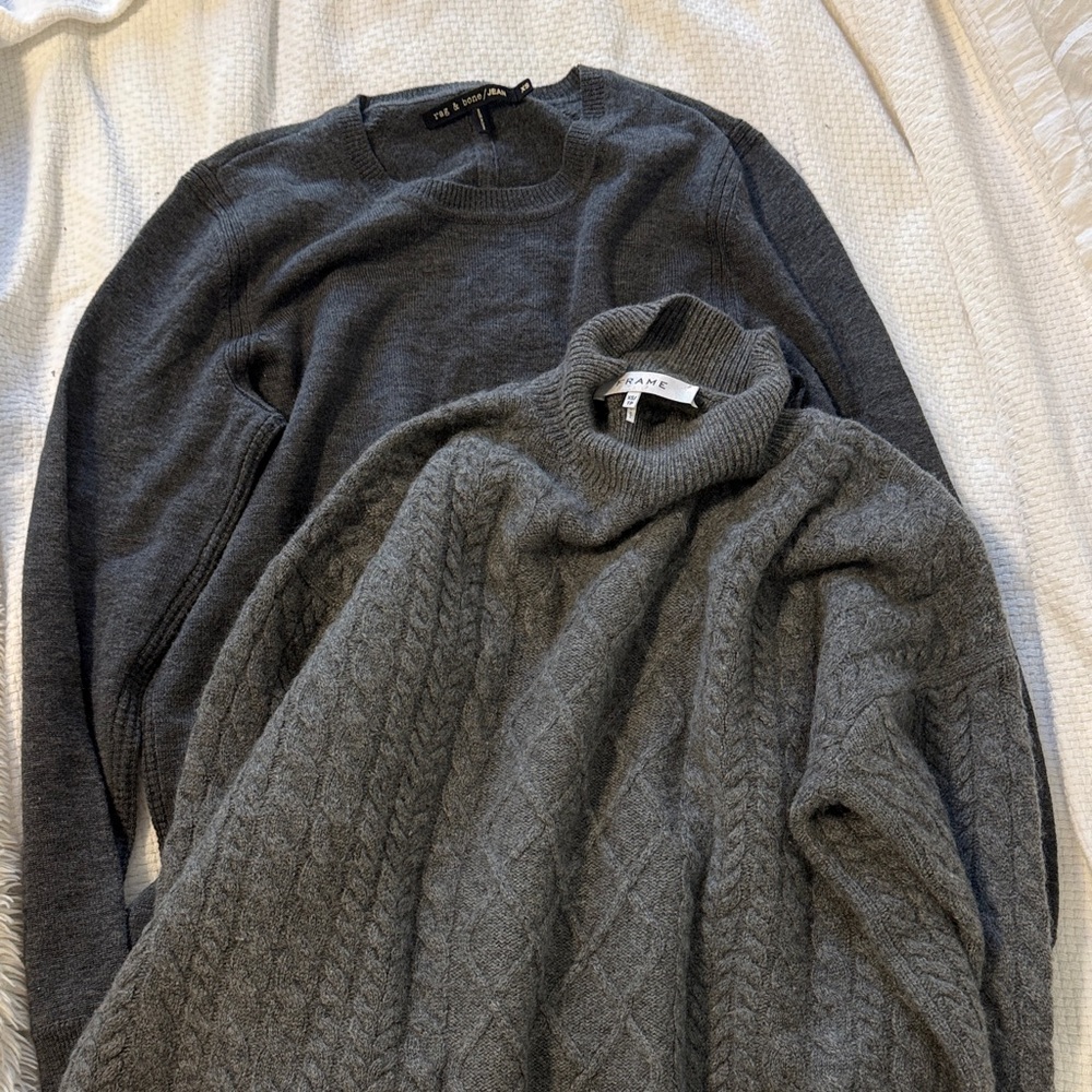 Frame/ Rag & bone Charcoal Knit Sweater bundle